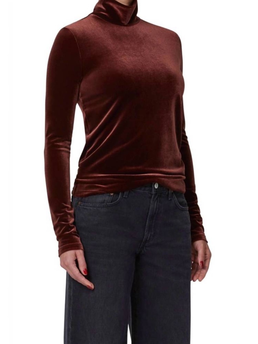 NWT Agolde Pascale Turtleneck in Velvet - Size Medium